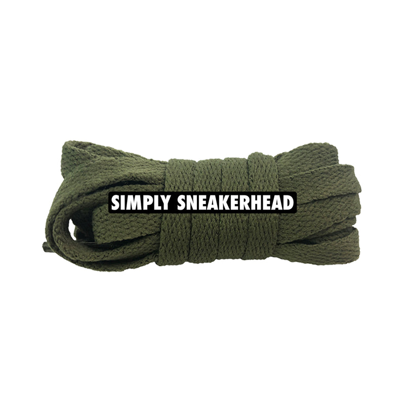 Army Green Classic Flat Shoelaces