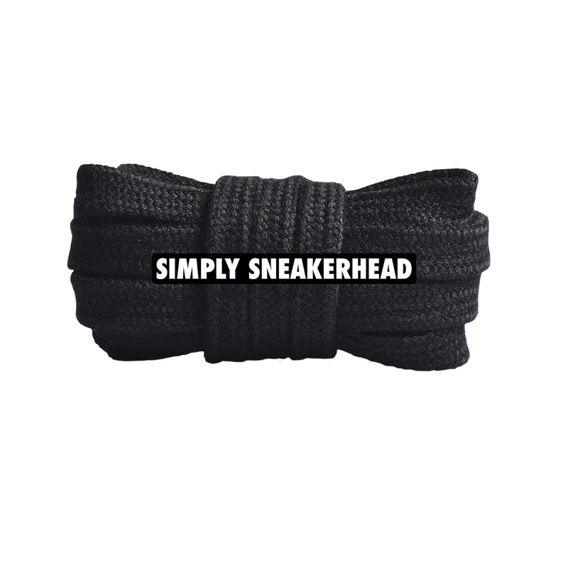 Black Premium Cotton Flat Shoelaces