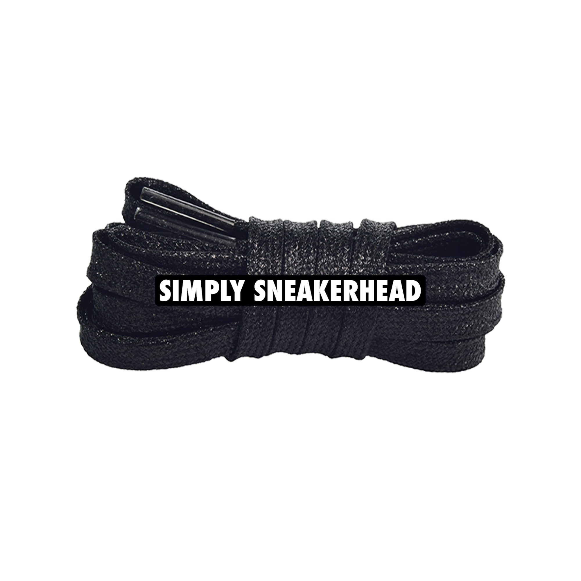 Black Slim Flat Glitter Shoelaces