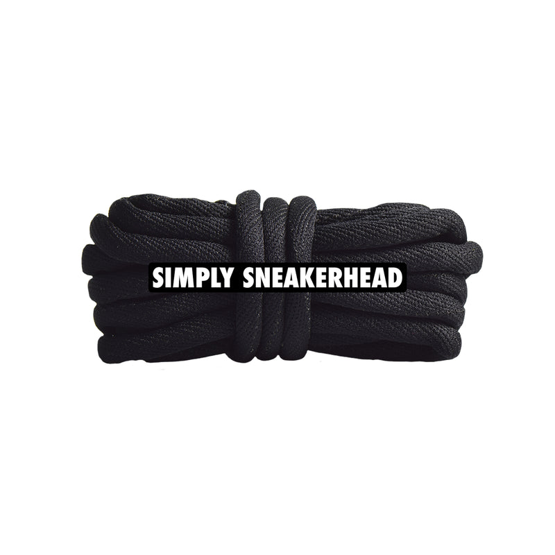 Black Soft Tubular Round Shoelaces