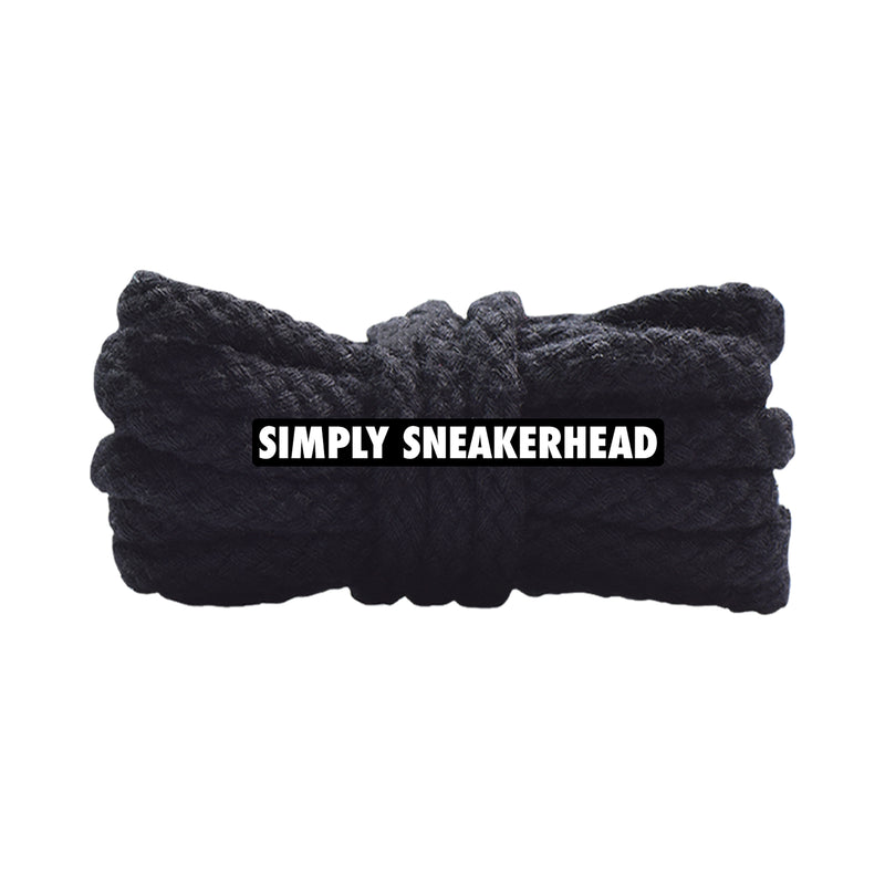 Black Thin Braided Rope Shoelaces