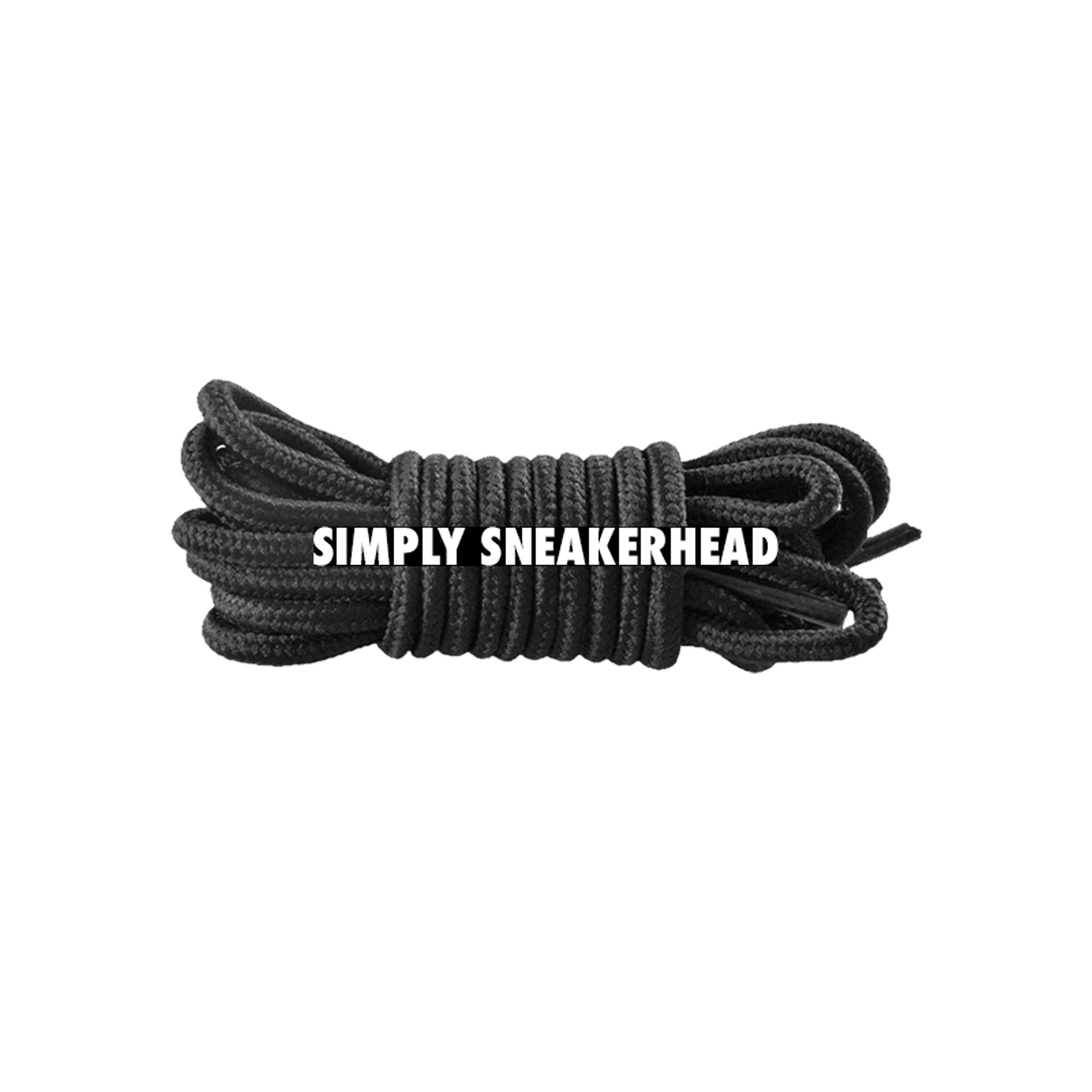 Black Classic Thin Round Shoelaces