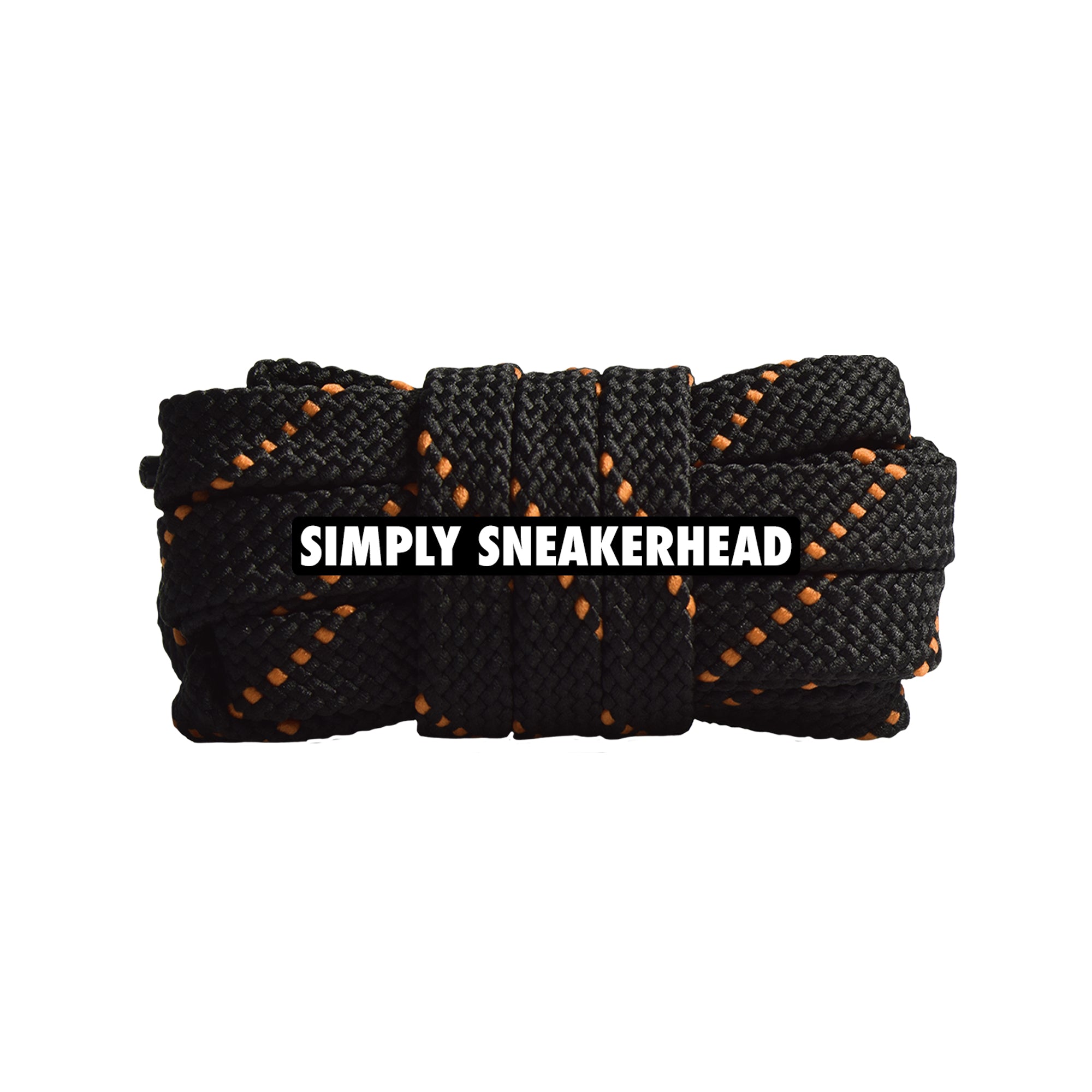 Black / Orange Premium Pattern Flat Shoelaces