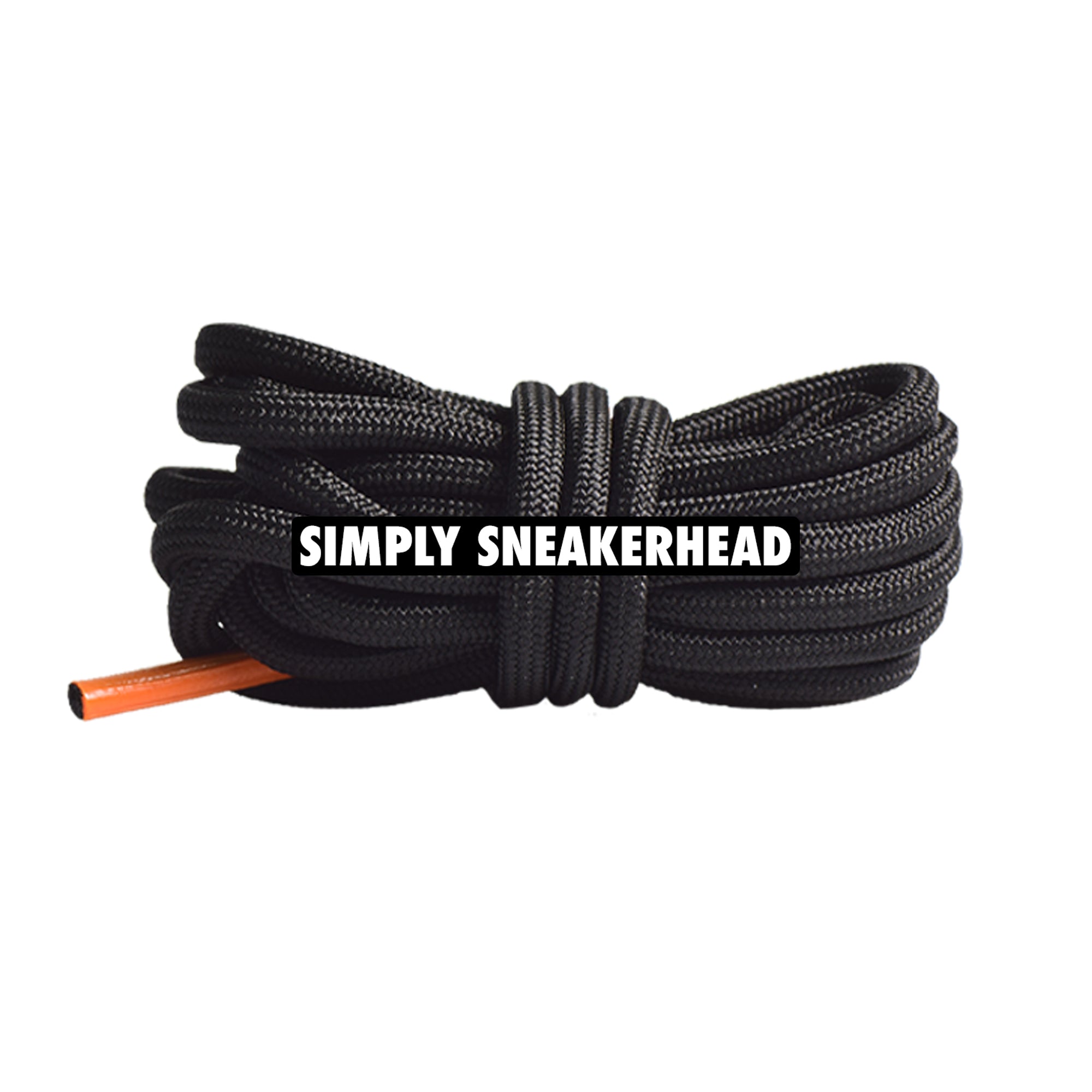 Black With Orange Tips 350 Boost Rope Shoelaces