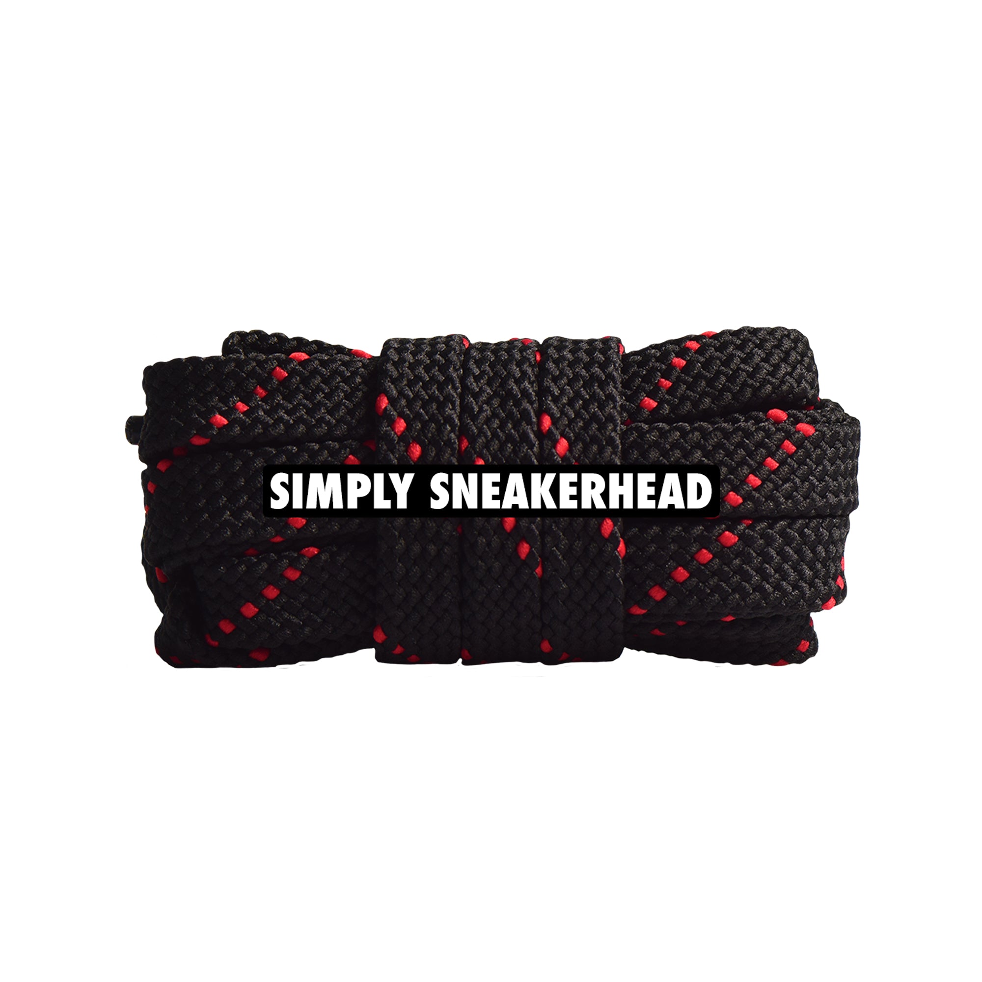 Black / Red Premium Pattern Flat Shoelaces