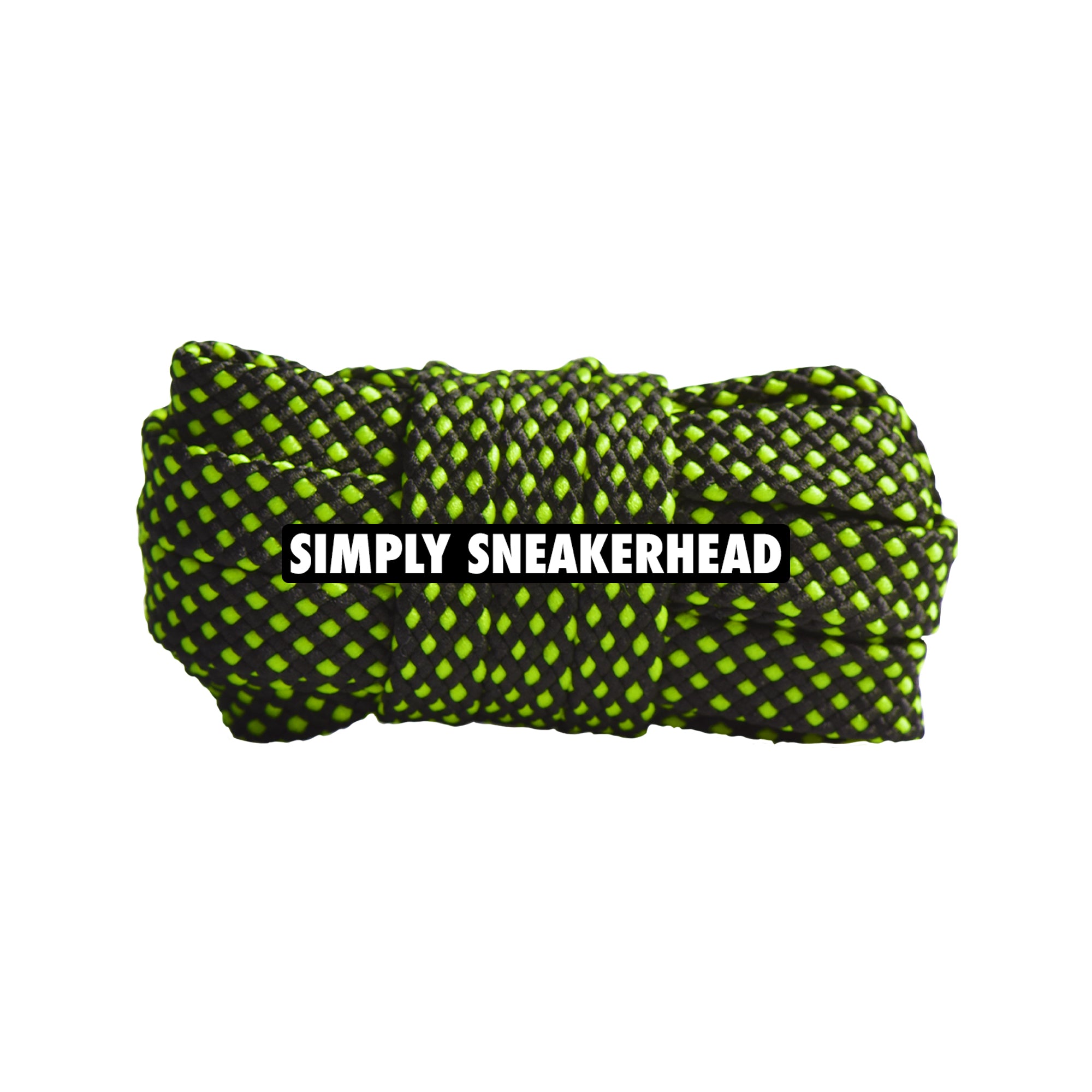 Black / Volt Premium Dot Pattern Flat Shoelaces