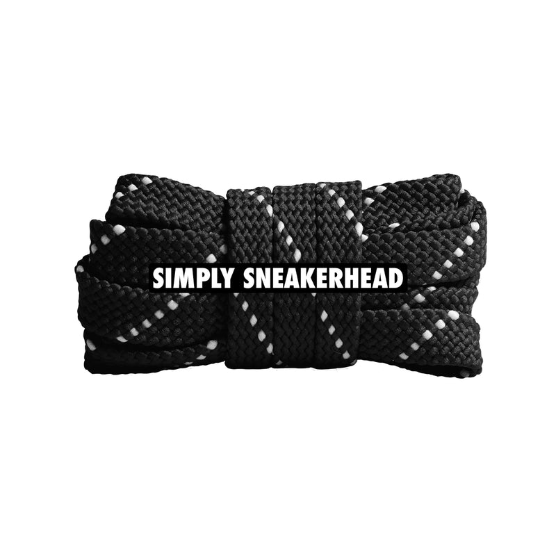 Black / White Premium Pattern Flat Shoelaces