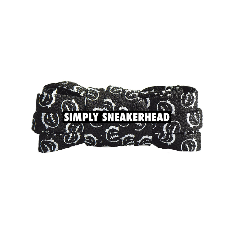 Black/White Cactus Jack Printed Flat Shoelaces