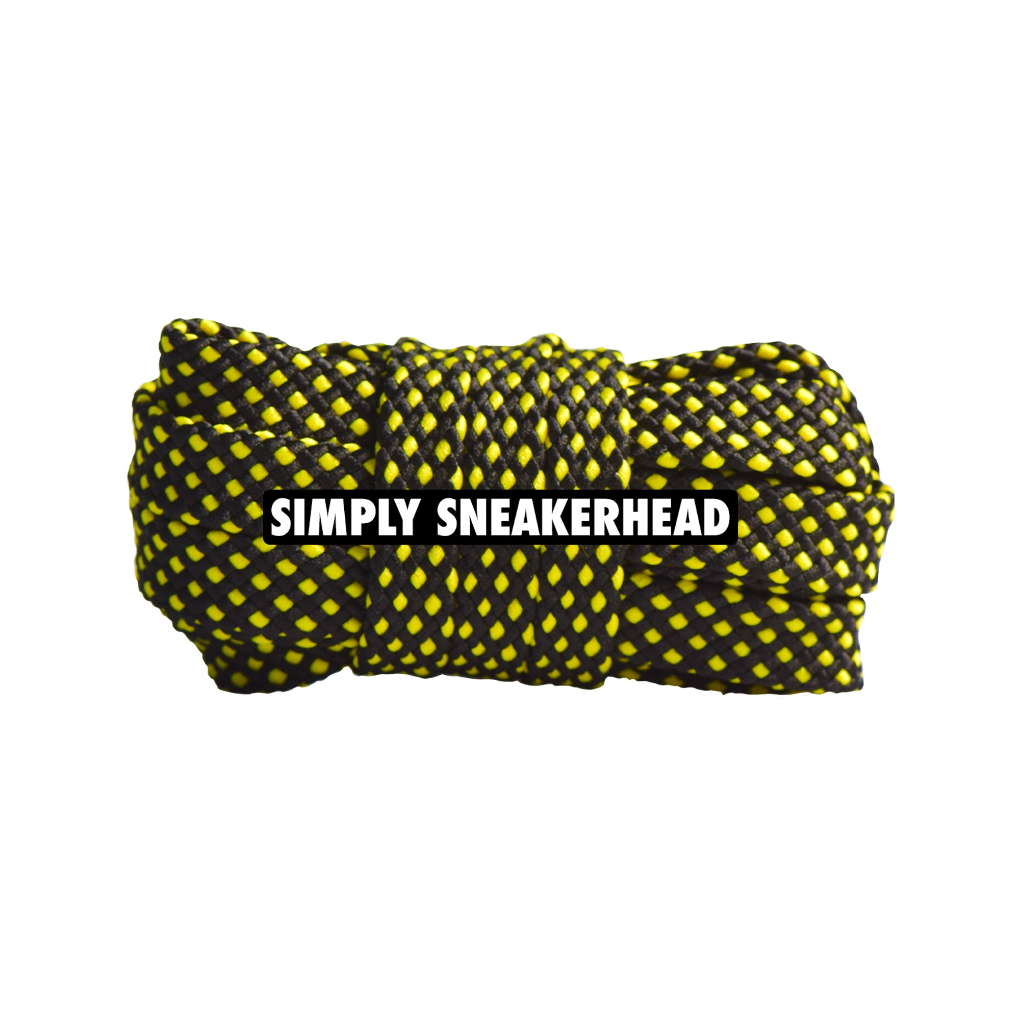 Black / Yellow Premium Dot Pattern Flat Shoelaces