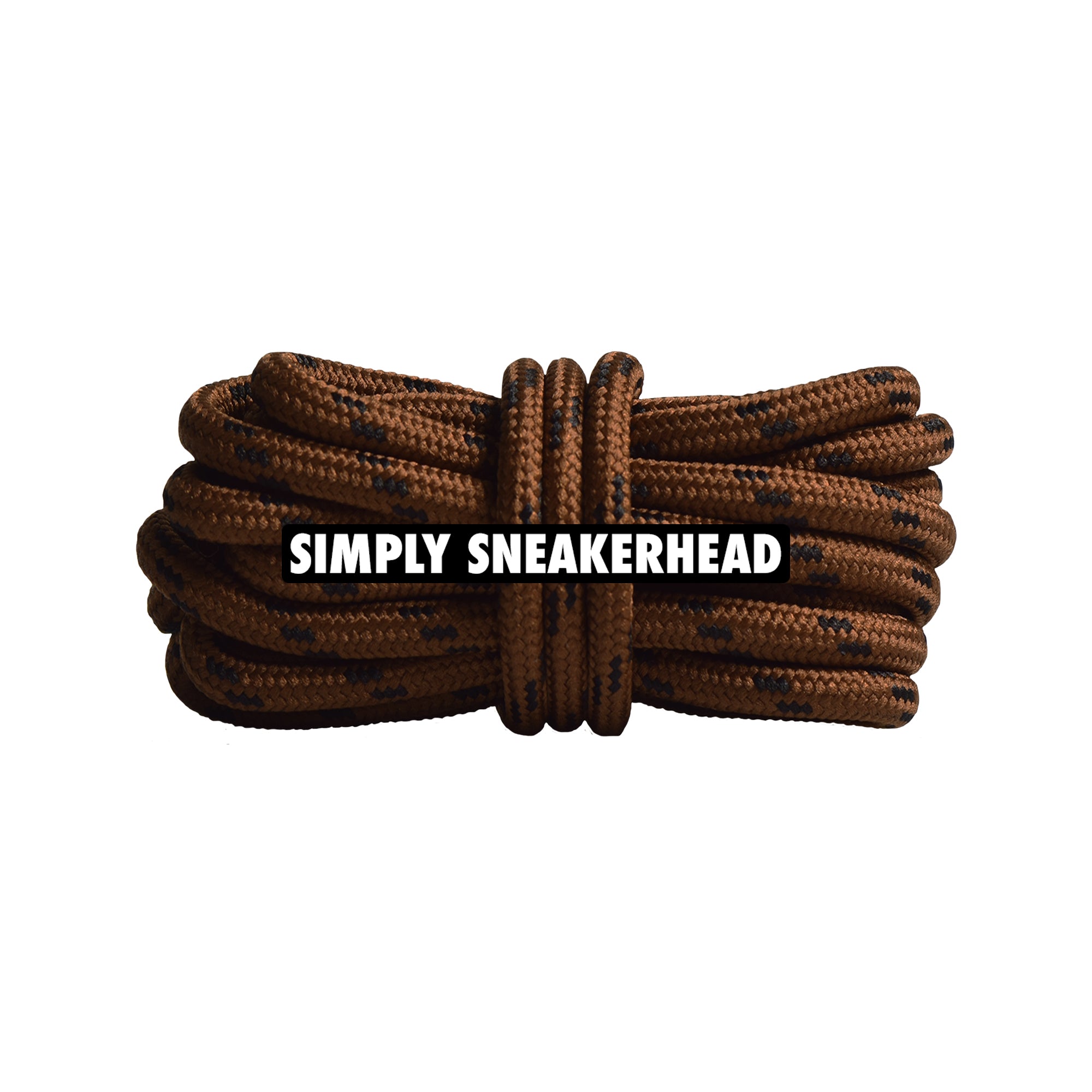 Brown / Black Thin Round Pattern Shoelaces