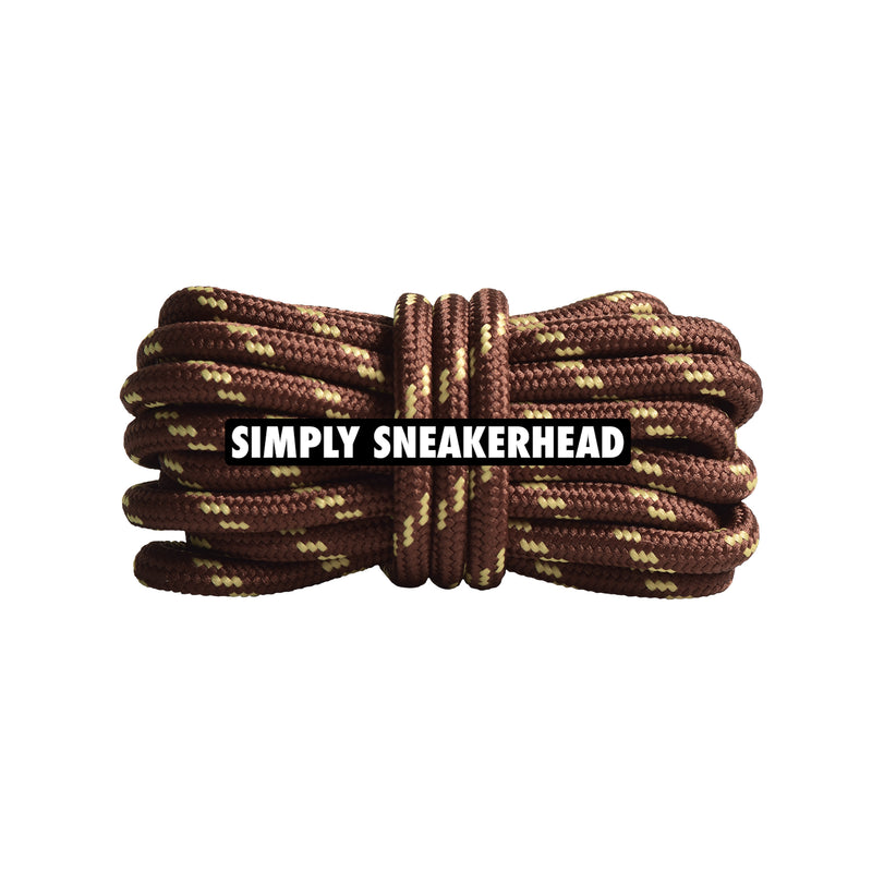 Brown / Yellow Thin Round Pattern Shoelaces