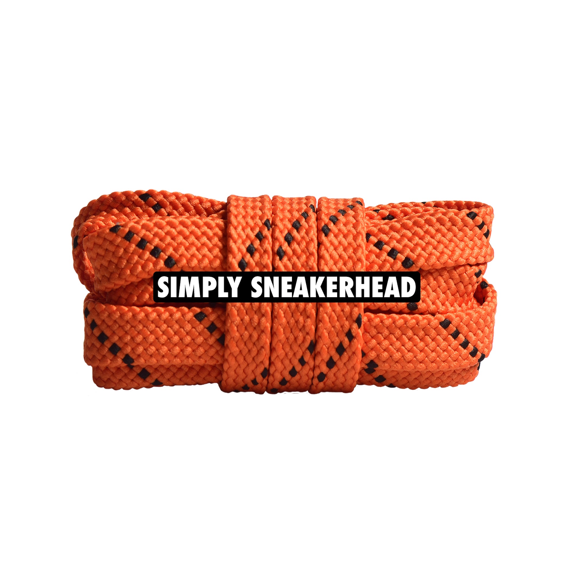 Burnt Orange / Black Premium Pattern Flat Shoelaces