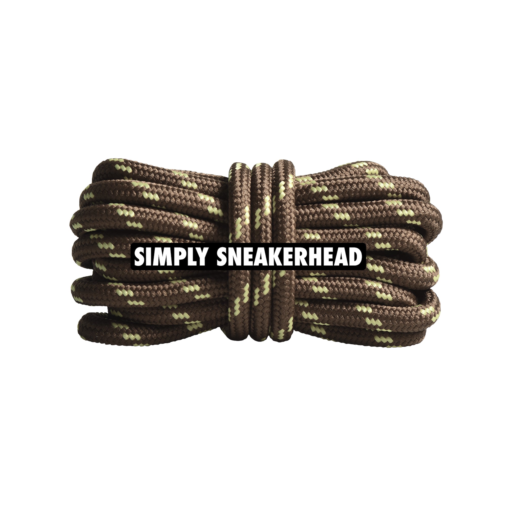 Chocolate / Yellow Thin Round Pattern Shoelaces