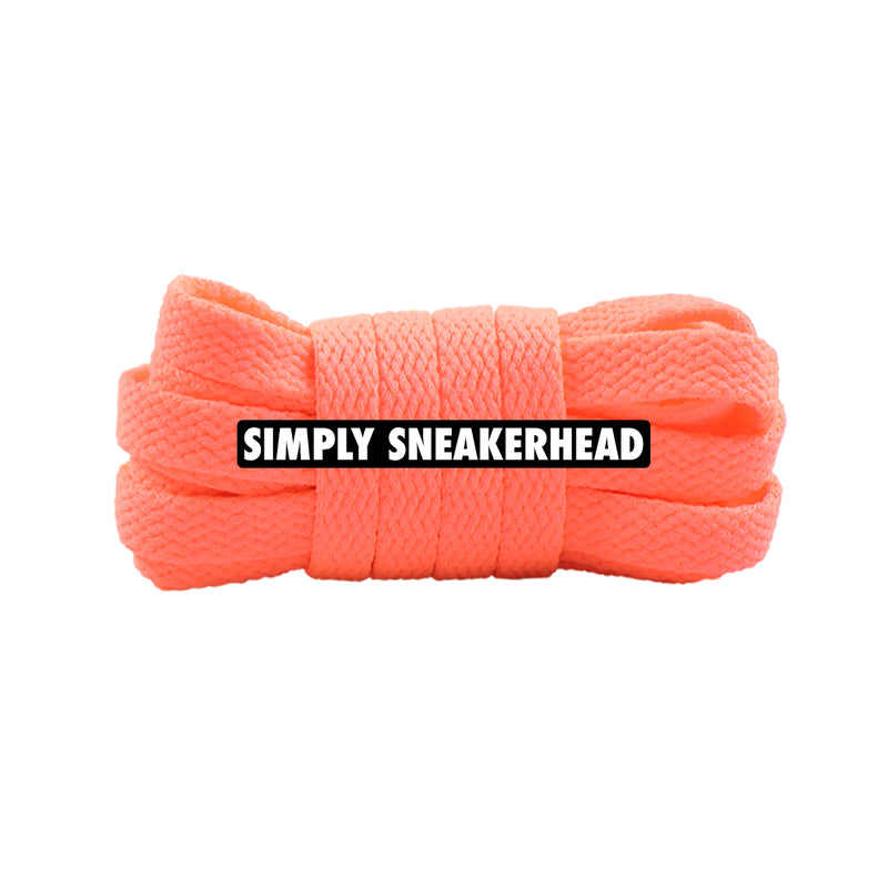 Coral Slim Flat Shoelaces