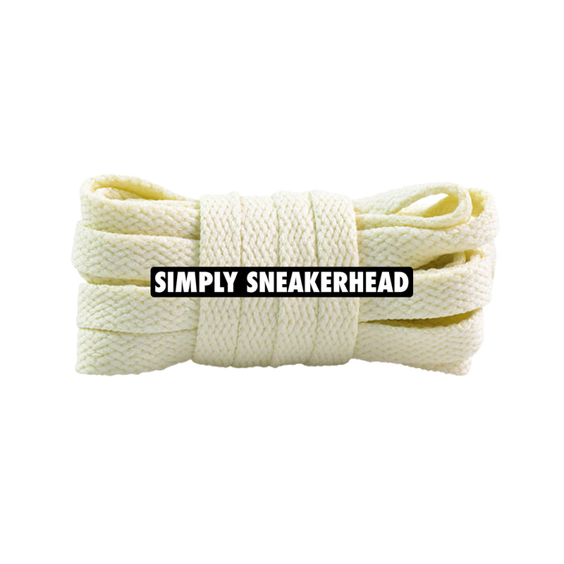 Cream Slim Flat Shoelaces