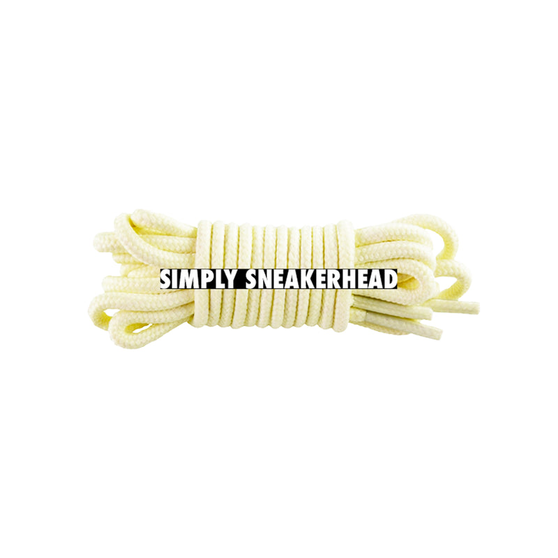 Cream Classic Thin Round Shoelaces