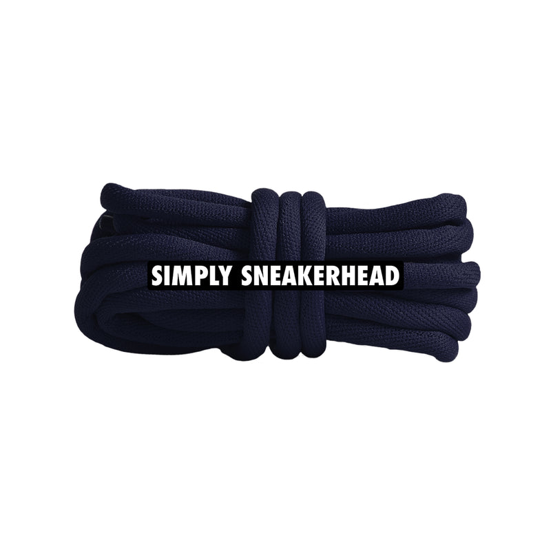 Deep Dark Navy Soft Tubular Round Shoelaces