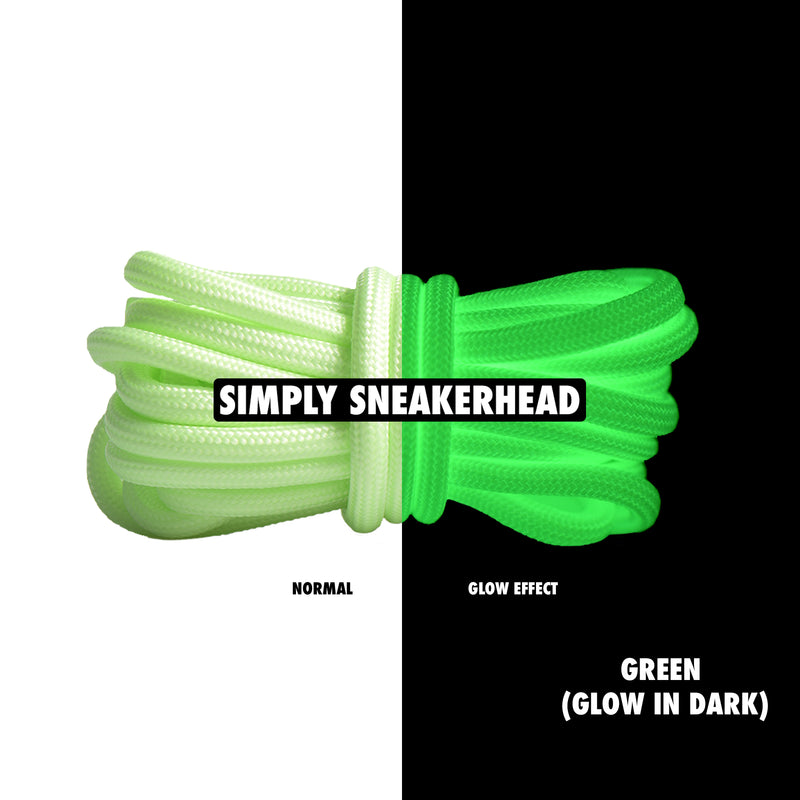 Green Glow In Dark Luminous 350 Boost Rope Shoelaces