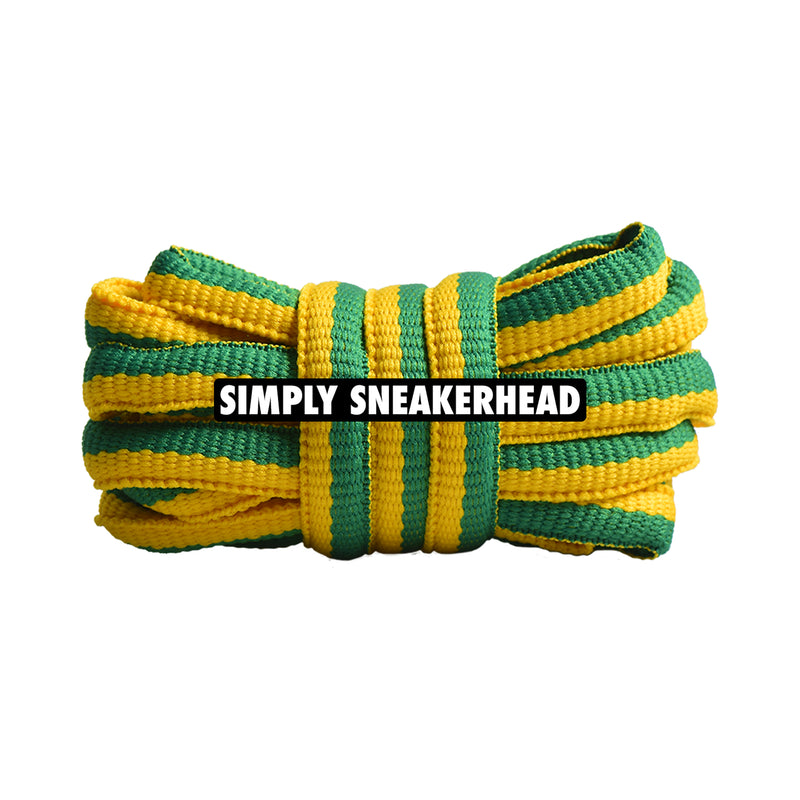 Green / Golden Yellow Racer Oval Shoelaces