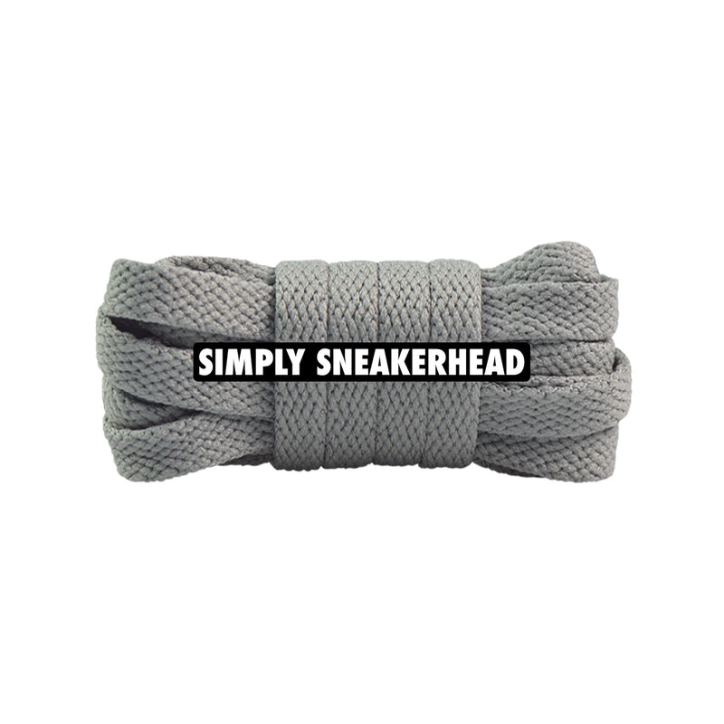 Grey Slim Flat Shoelaces