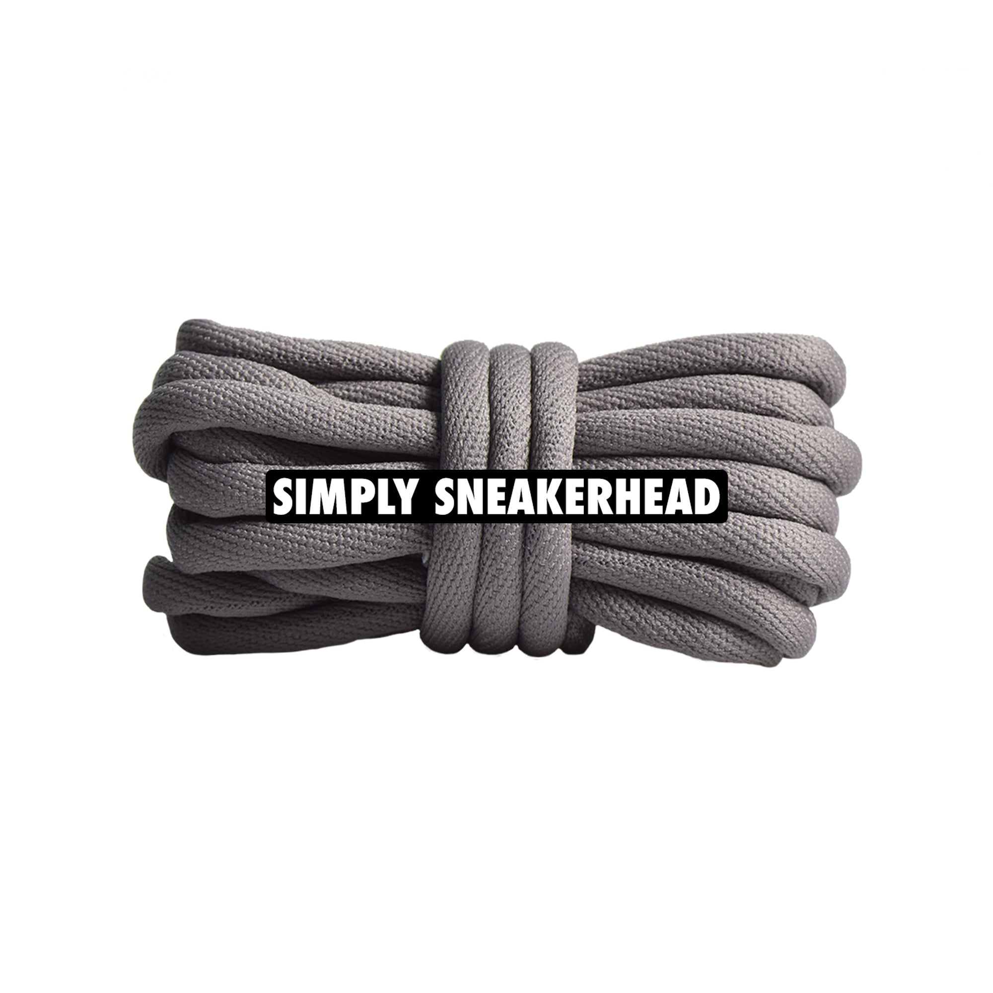 Grey Soft Tubular Round Shoelaces