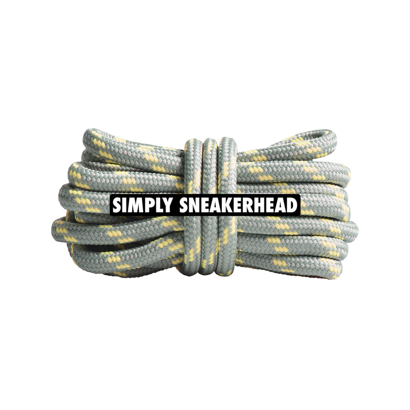 Grey / Yellow Thin Round Pattern Shoelaces