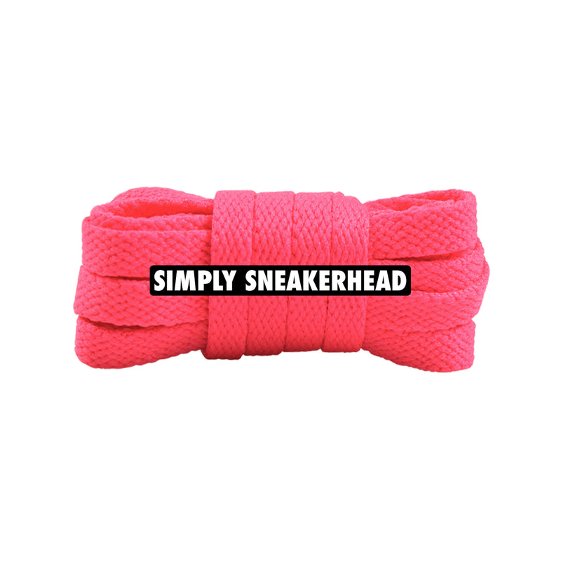 Hot Pink Slim Flat Shoelaces