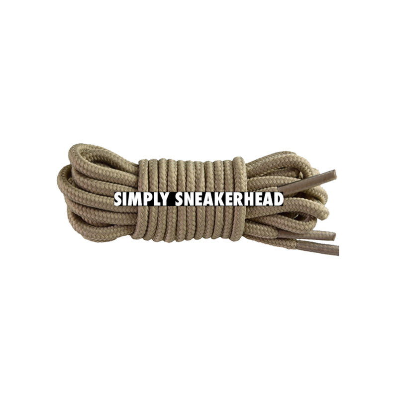 Khaki Classic Thin Round Shoelaces