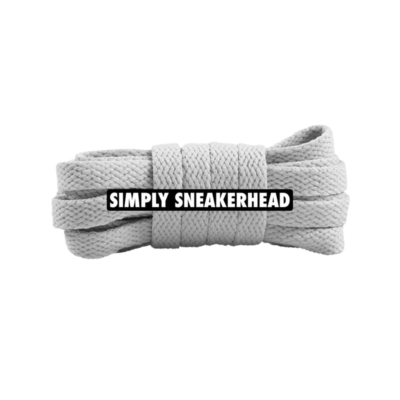 Light Grey Slim Flat Shoelaces