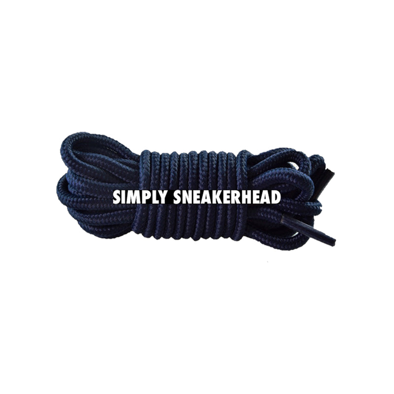 Navy Classic Thin Round Shoelaces