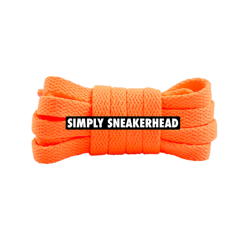 Neon Orange Slim Flat Shoelaces