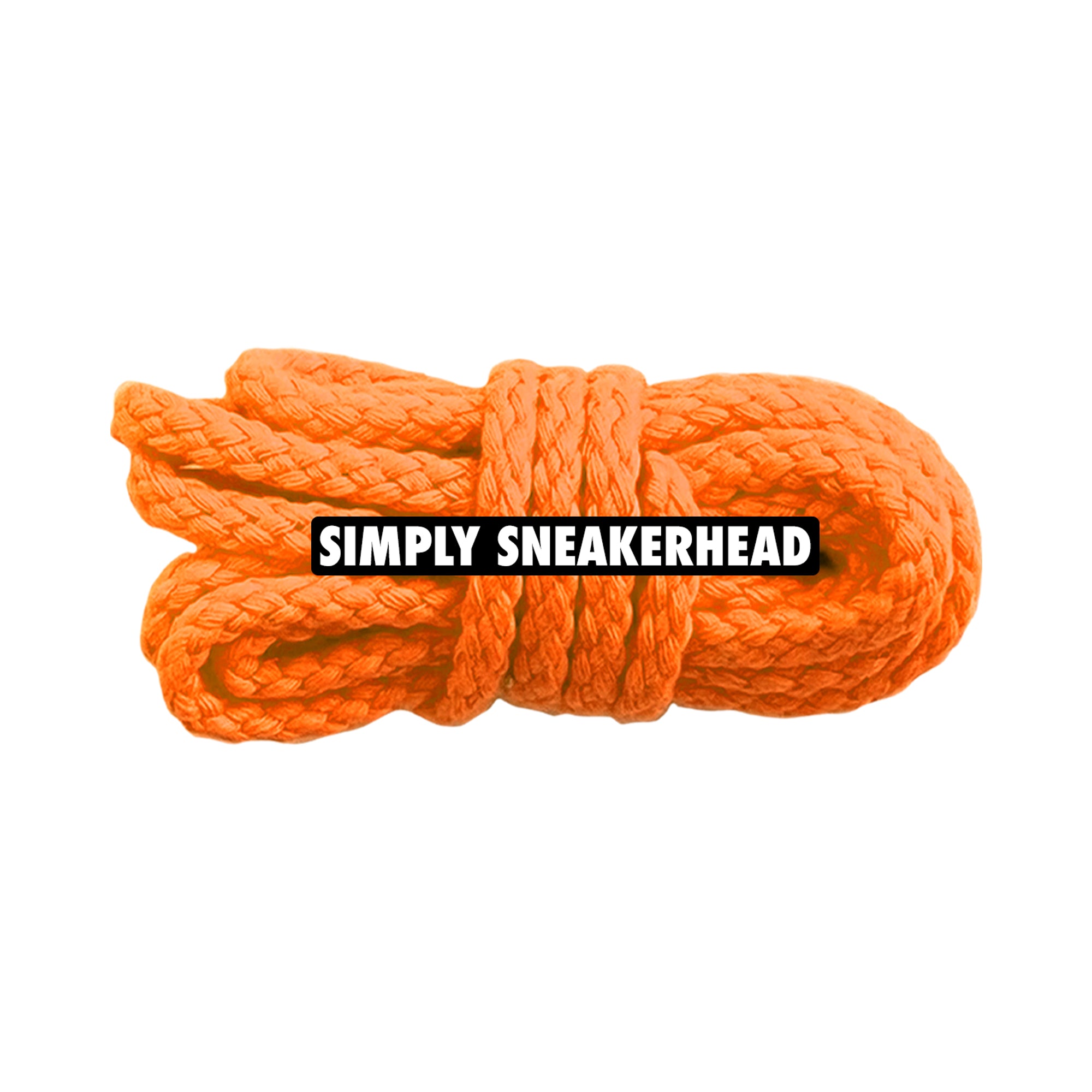 Neon Orange Thin Braided Rope Shoelaces