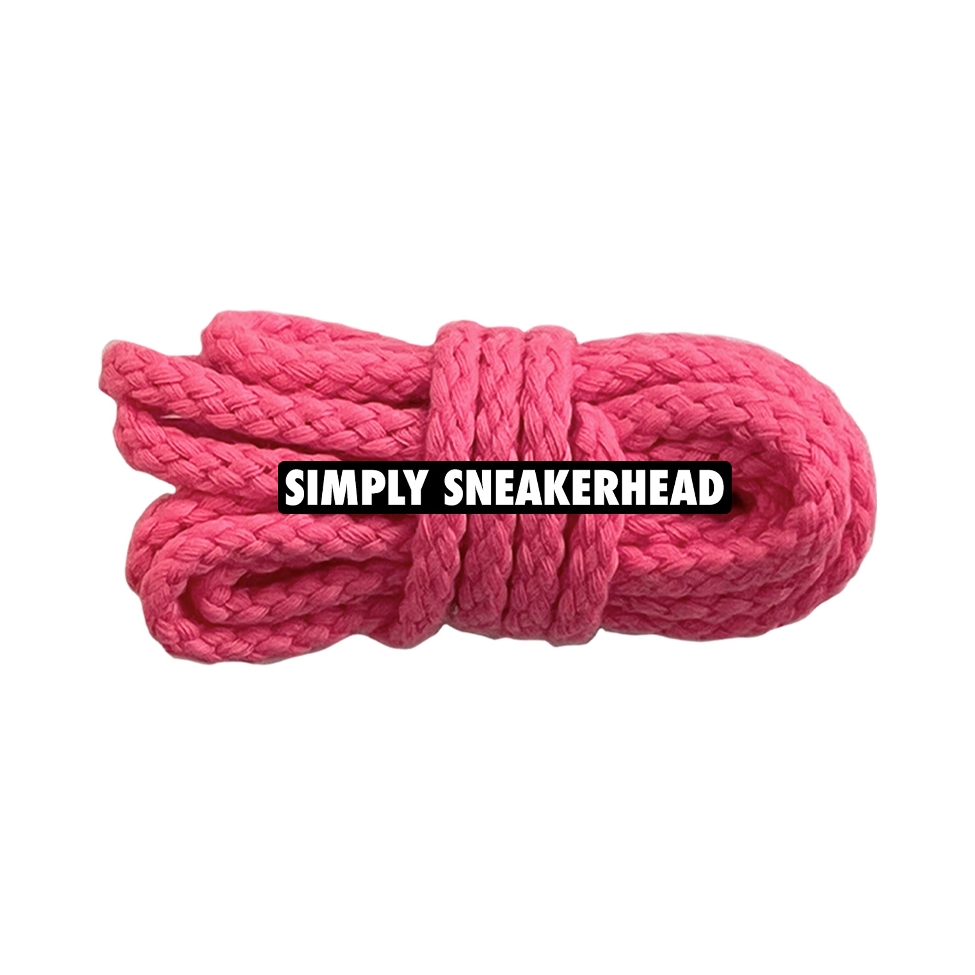 Neon Pink Thin Braided Rope Shoelaces