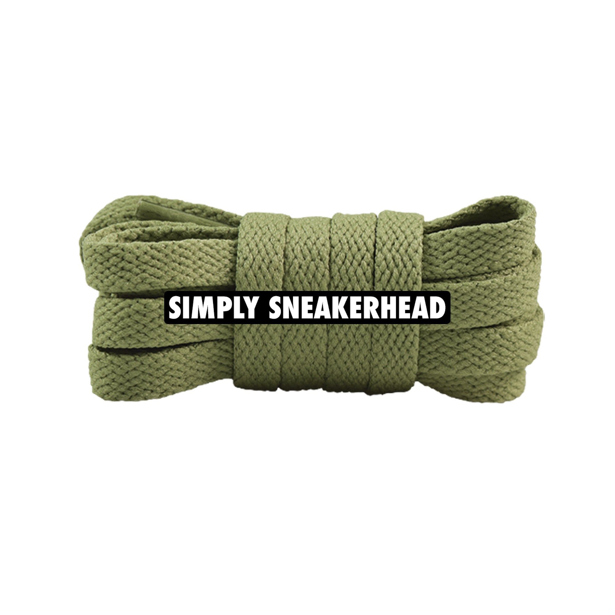 Olive Slim Flat Shoelaces