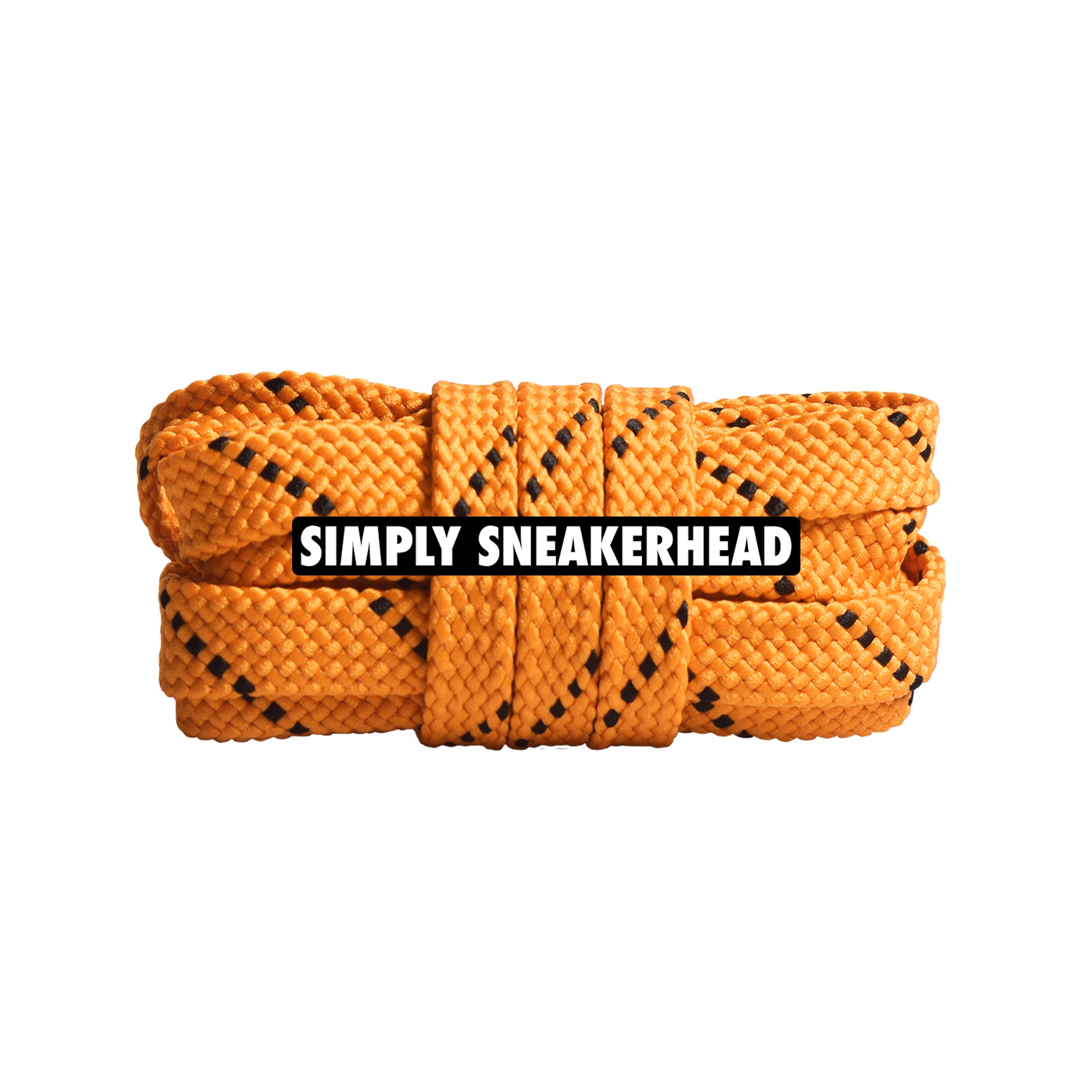 Orange / Black Premium Pattern Flat Shoelaces