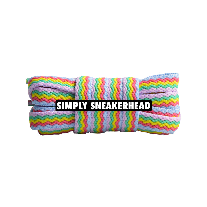 Pastel Wave Pattern Flat Shoelaces