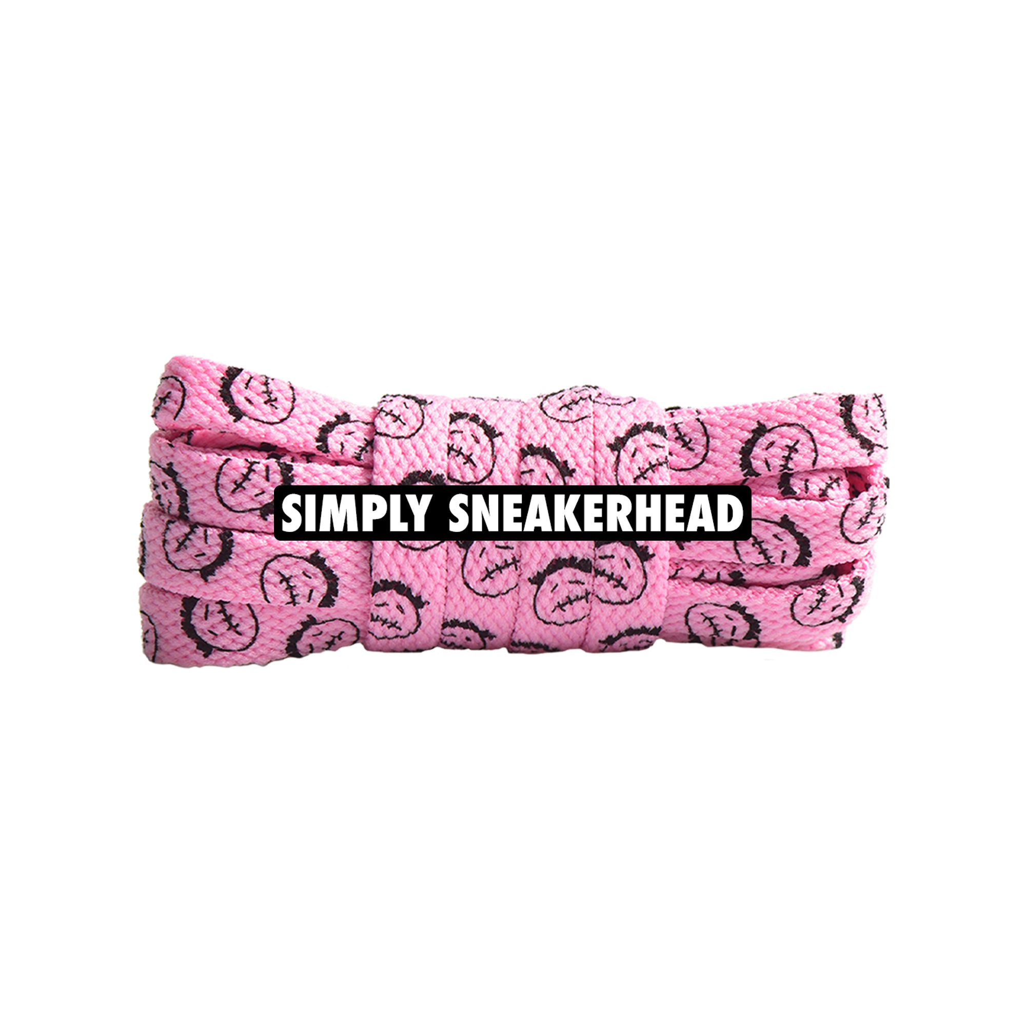 Pink/Black Cactus Jack Printed Flat Shoelaces