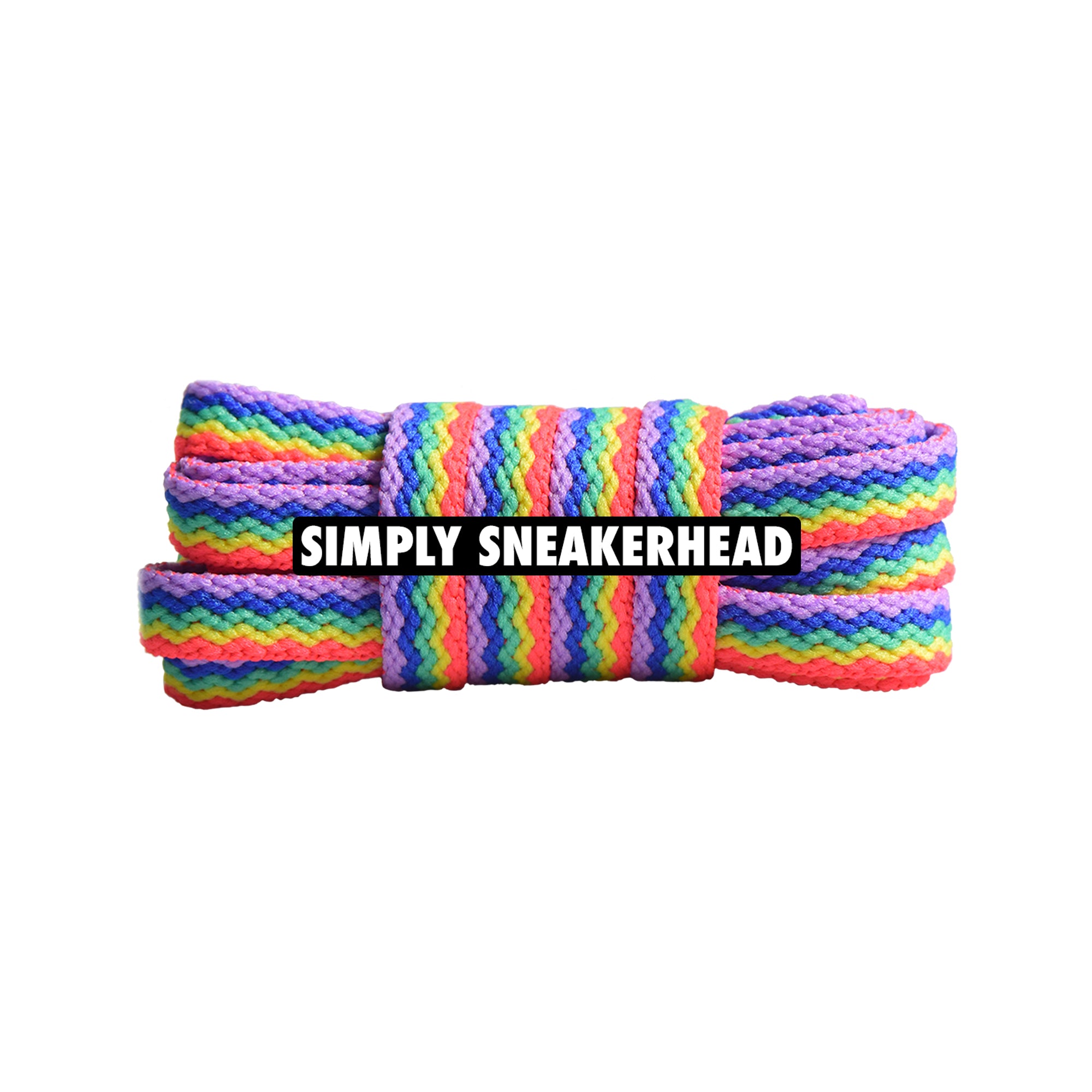 Rainbow Wave Pattern Flat Shoelaces