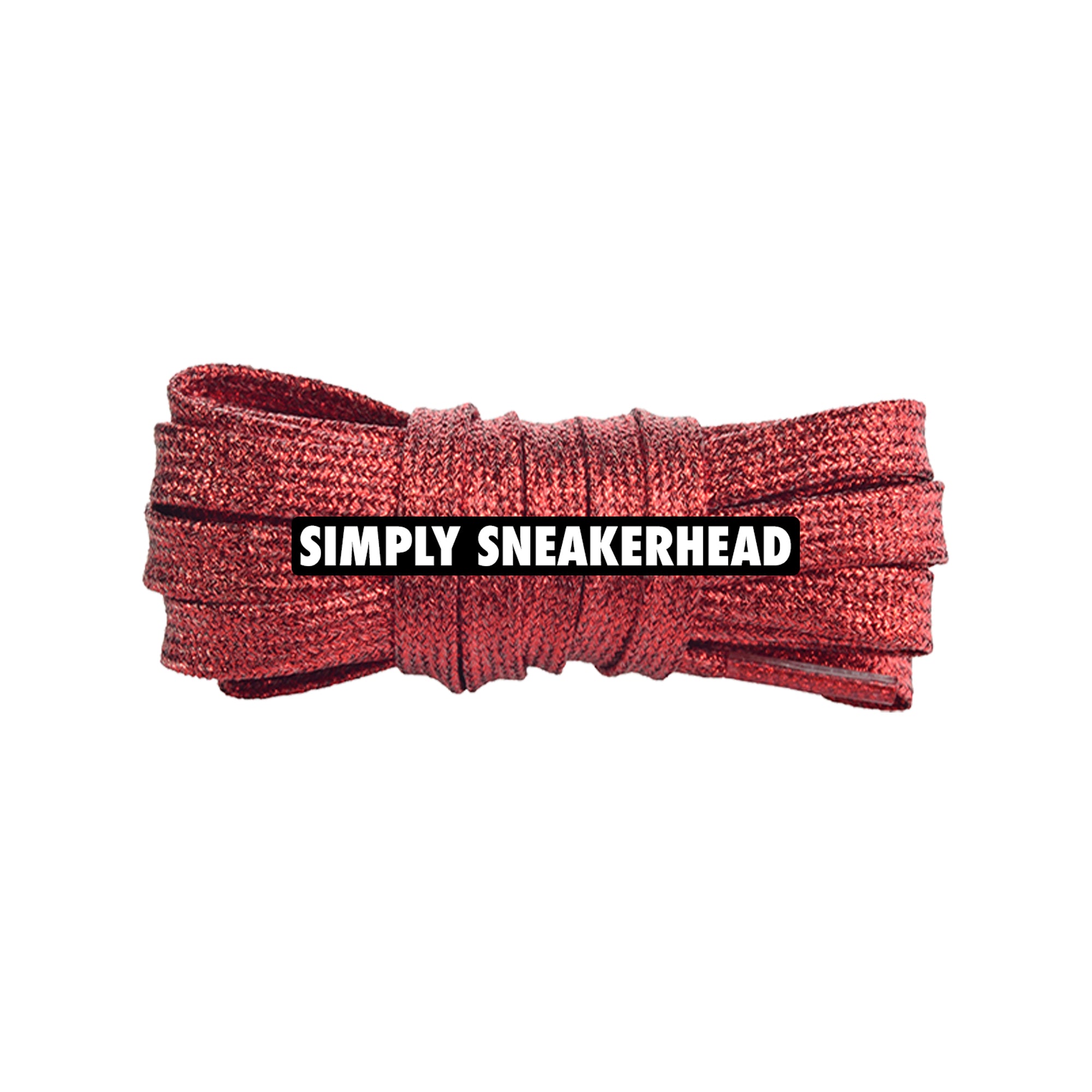 Red Slim Flat Glitter Shoelaces