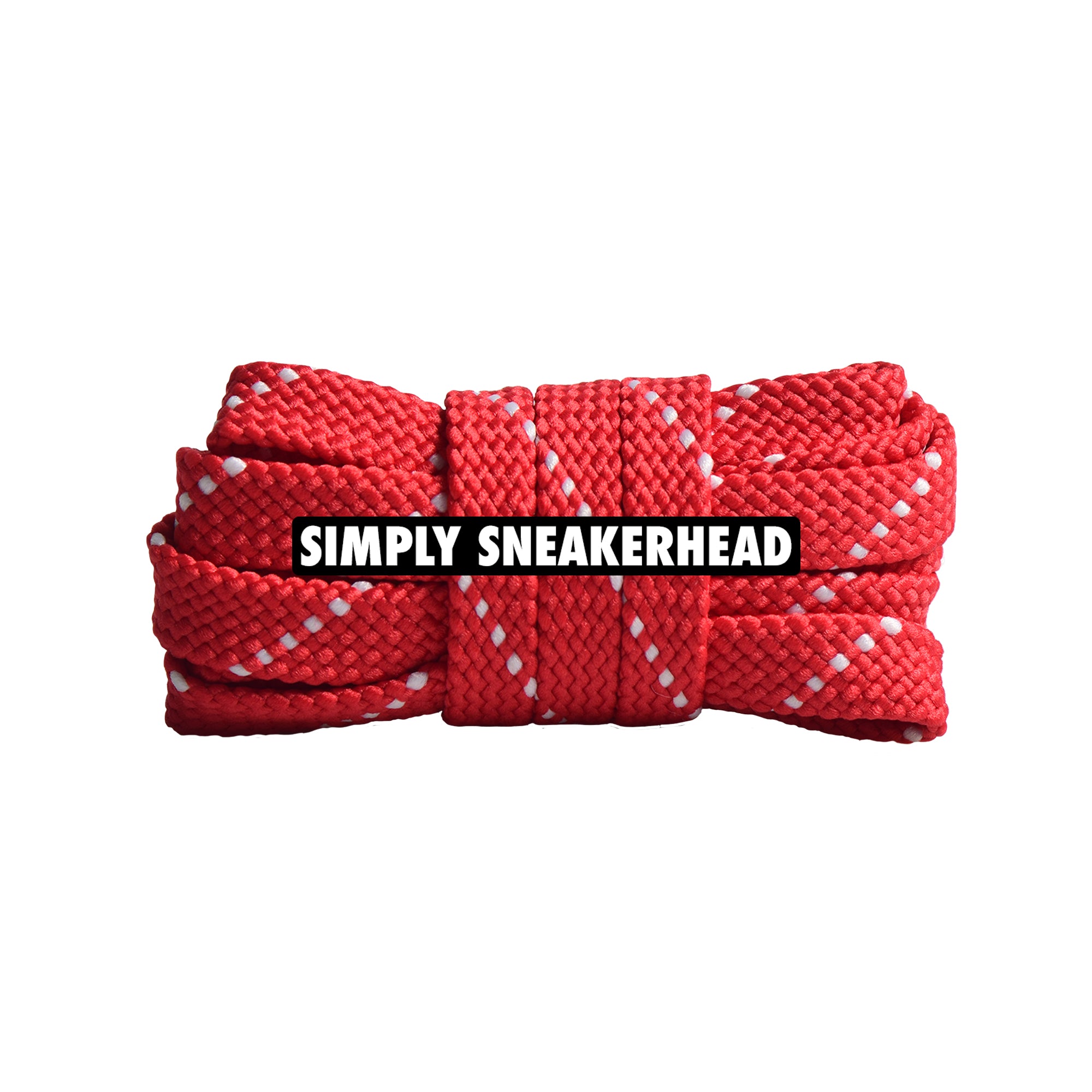 Red / White Premium Pattern Flat Shoelaces