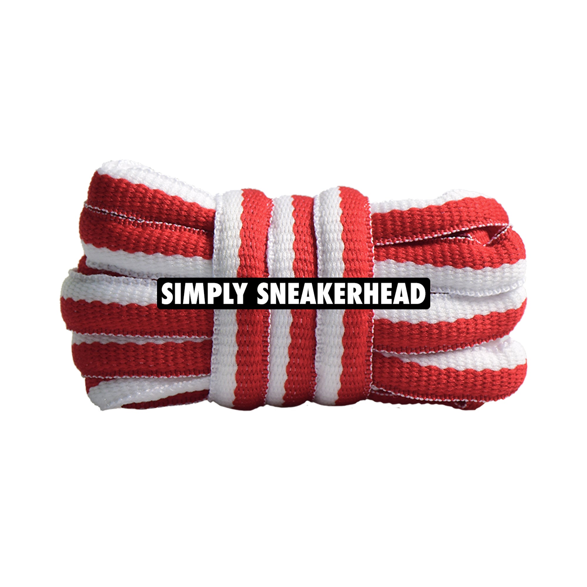 Red / White Racer Oval Shoelaces