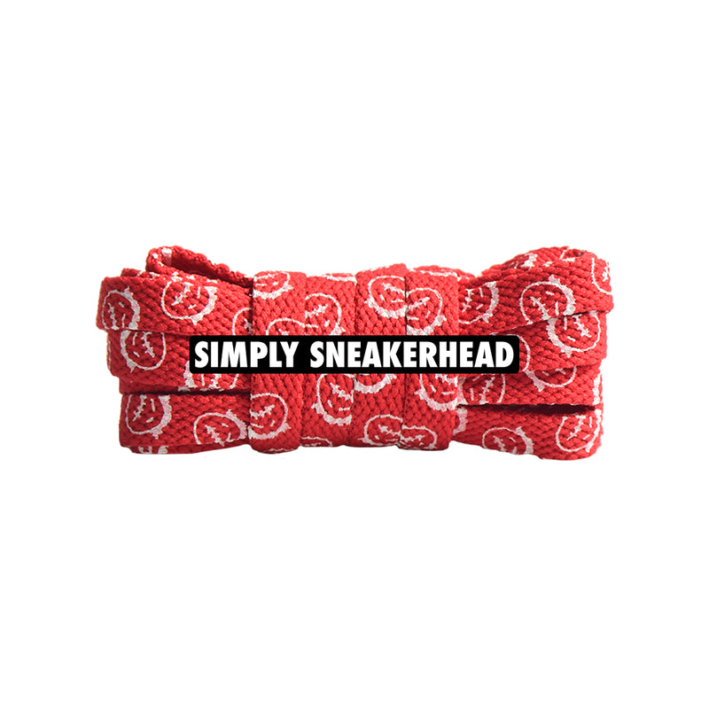 Red/White Cactus Jack Printed Flat Shoelaces