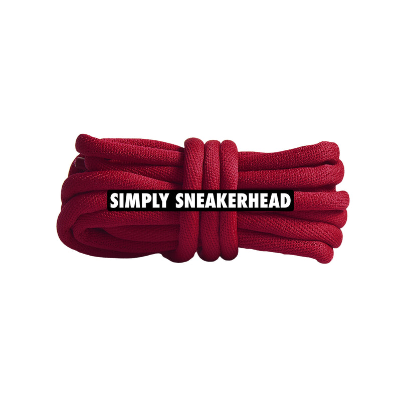 Ruby Red Soft Tubular Round Shoelaces