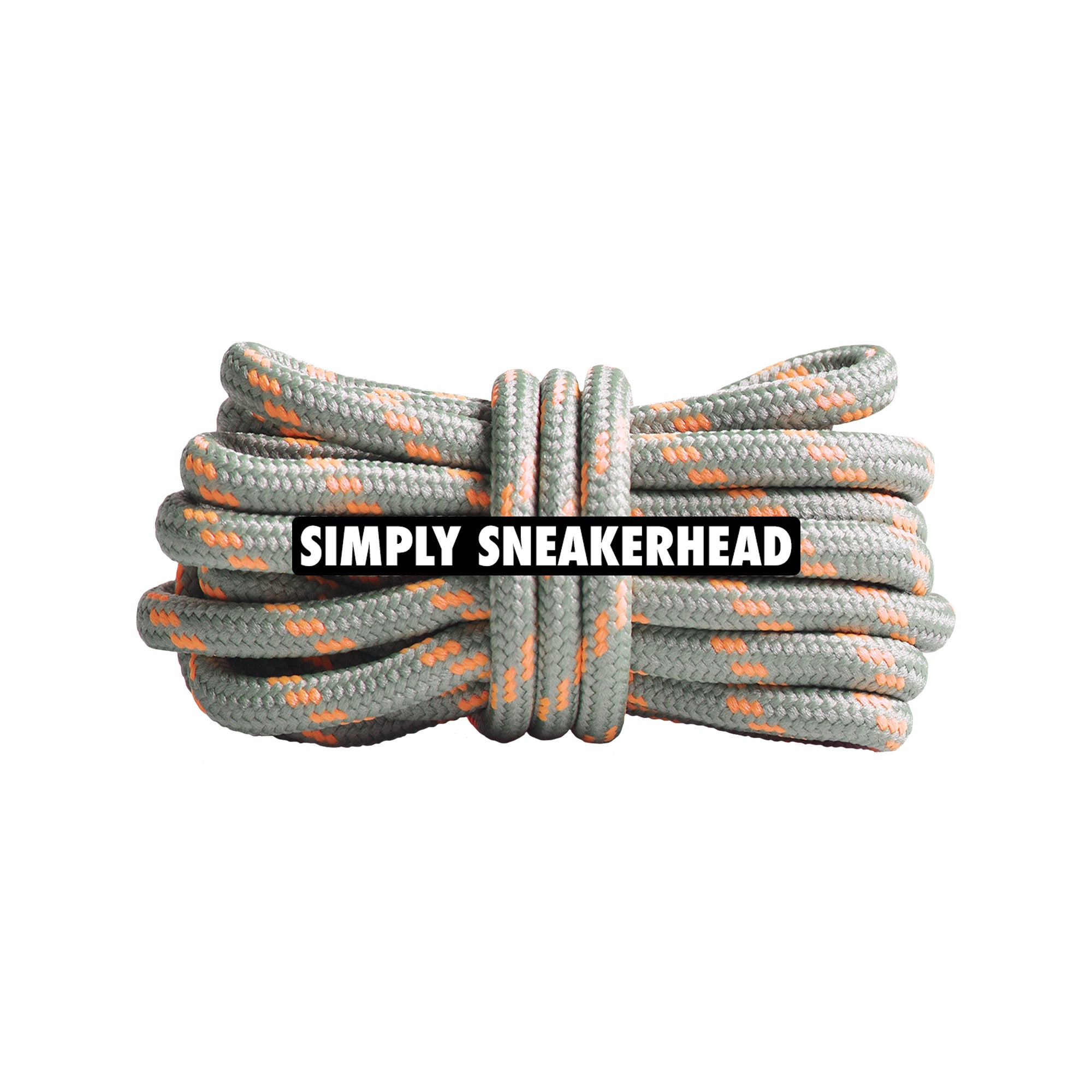 Silver Grey / Orange Thin Round Pattern Shoelaces