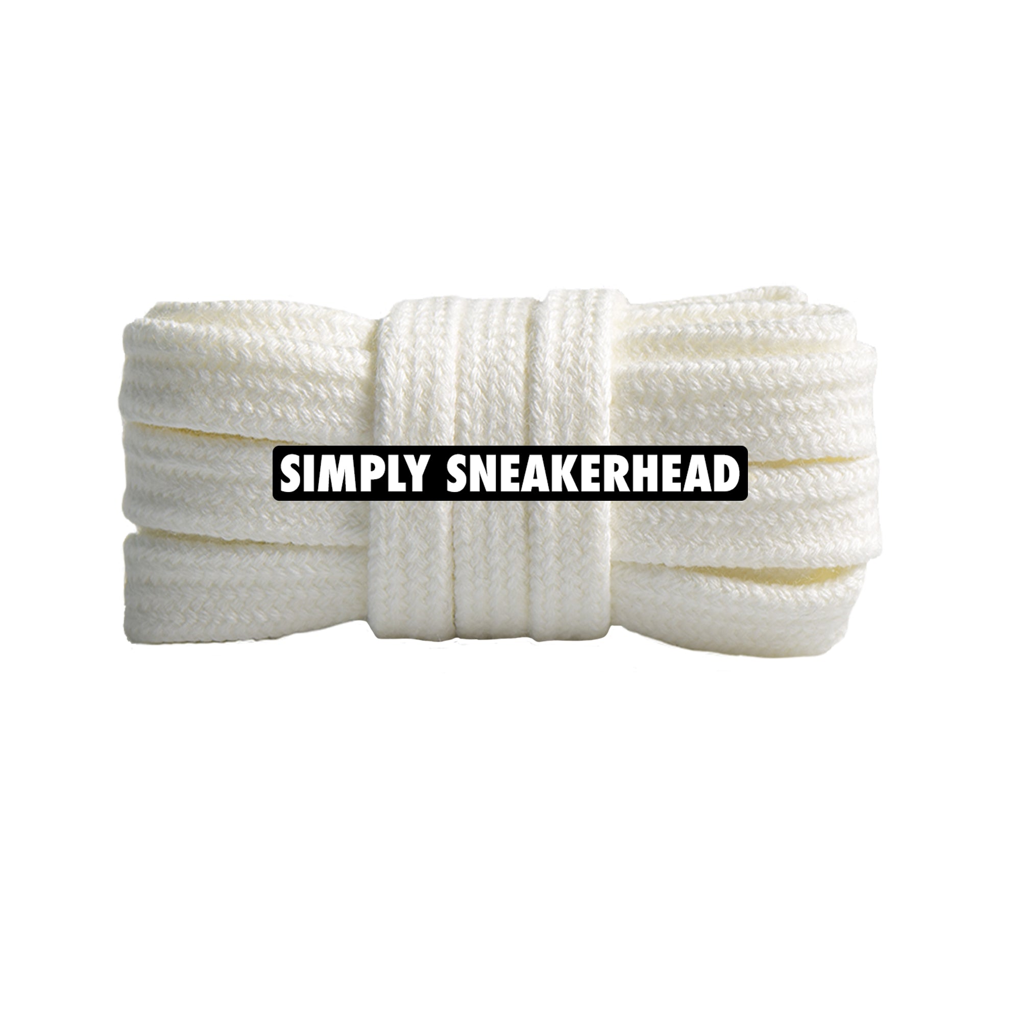 Soft White Premium Cotton Flat Shoelaces