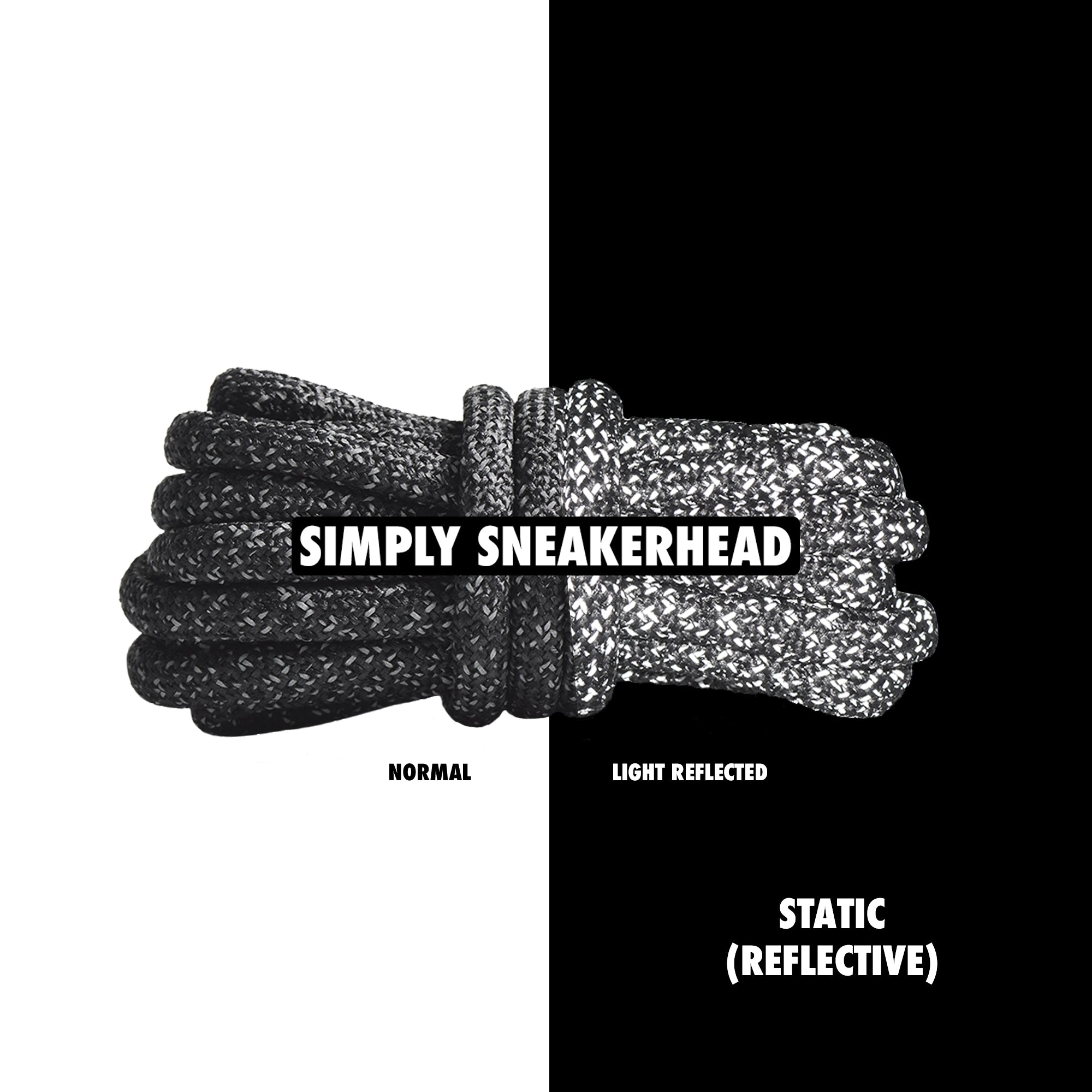 Static Reflective 350 Boost Rope Shoelaces