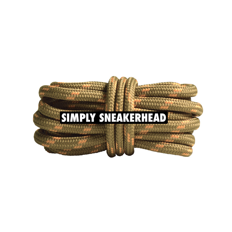 Western Bronze / Orange Thin Round Pattern Shoelaces