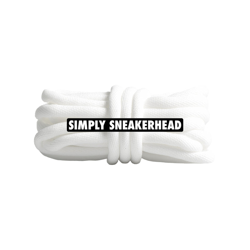 White Soft Tubular Round Shoelaces