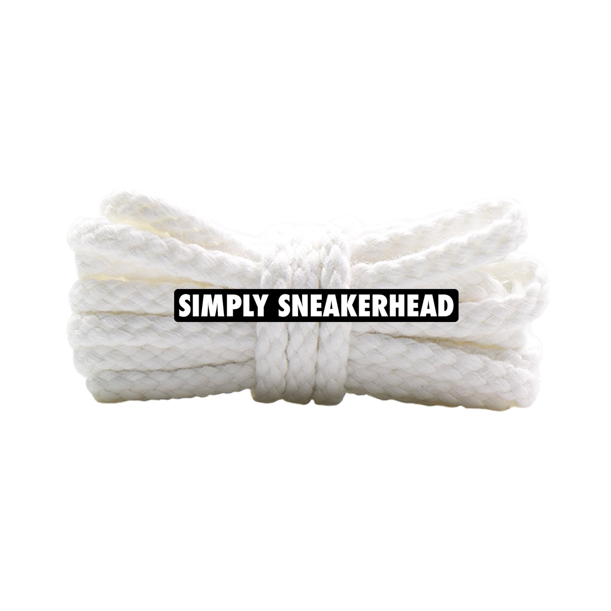 White Thin Braided Rope Shoelaces