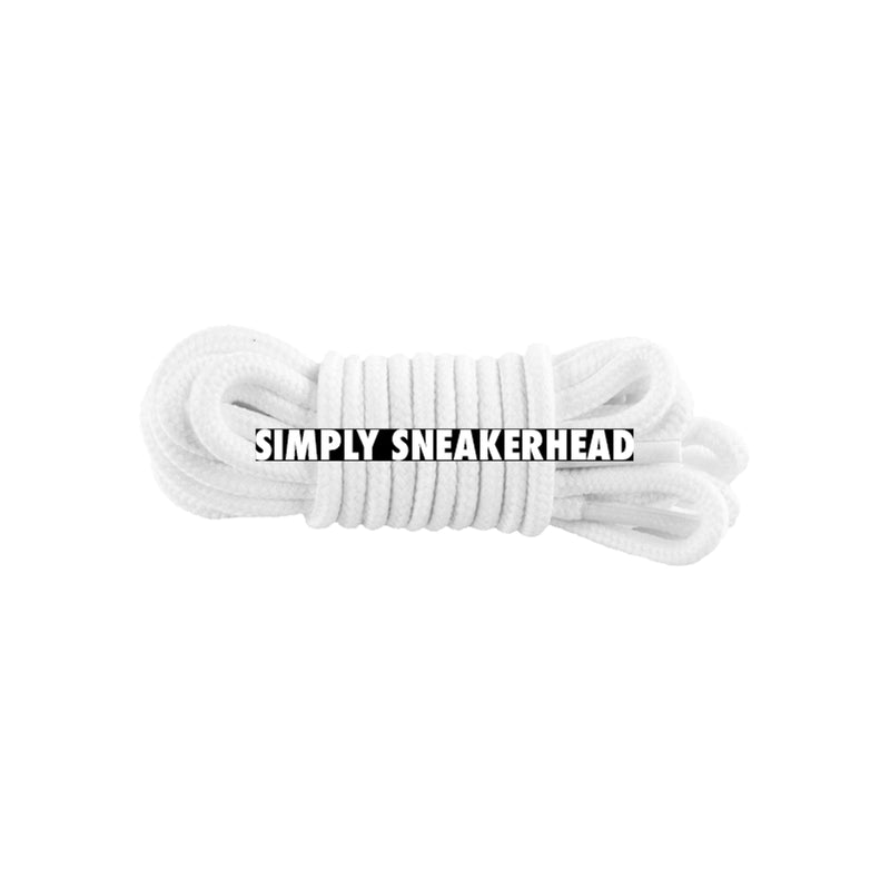 White Classic Thin Round Shoelaces